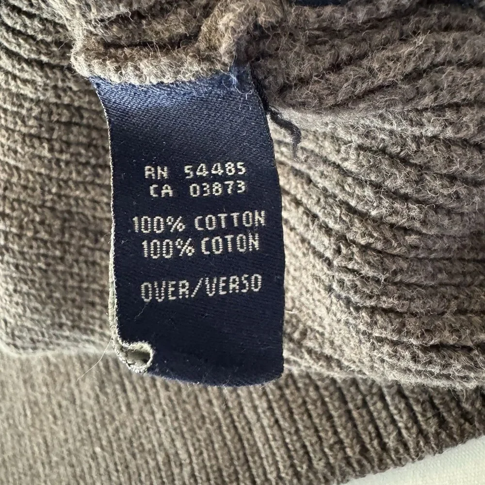 American Eagle Outfitters Sweater Men’s L Brown 1/4 Zip Stretch Slim Fit Cotton